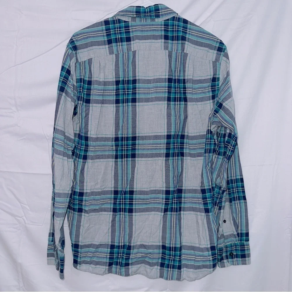 Men's J. Crew Long Sleeve Plaid Button Up Casual Fit Cotton Shirt size medium